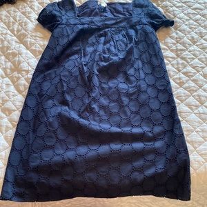 LOFT Navy Eyelet Mini Dress